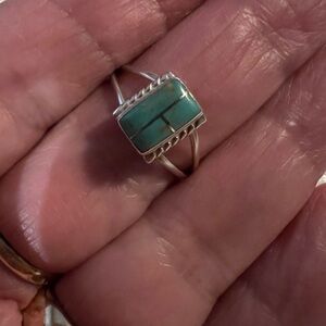 Genuine Southwest Turquoise.925 Sterling Silver Ring